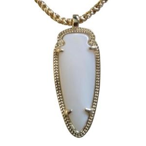 Kendra Scott Shaylee Pendant Necklace, 30”, White Mother of Pearl and Gold